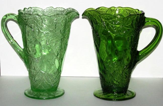 Comparison: Original & Reproduction Avocado Pitchers