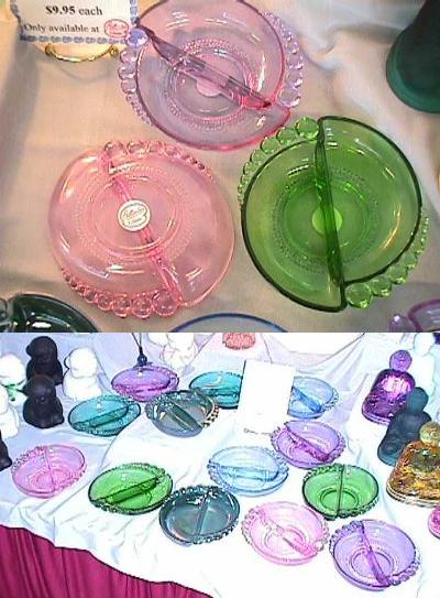 Gillinder Reproduction Tear Drop 2-Part Relish