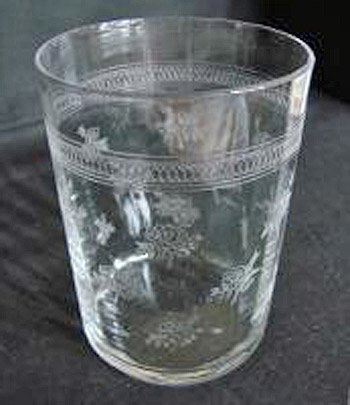 Bryce # 285 Flat Tumbler w/ #340 Naples Needle Etch