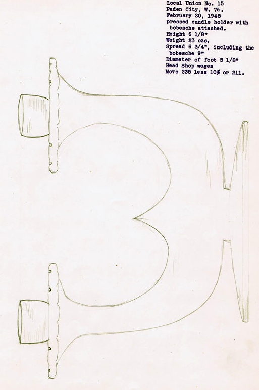 Paden City Duo Candleholder Drawing