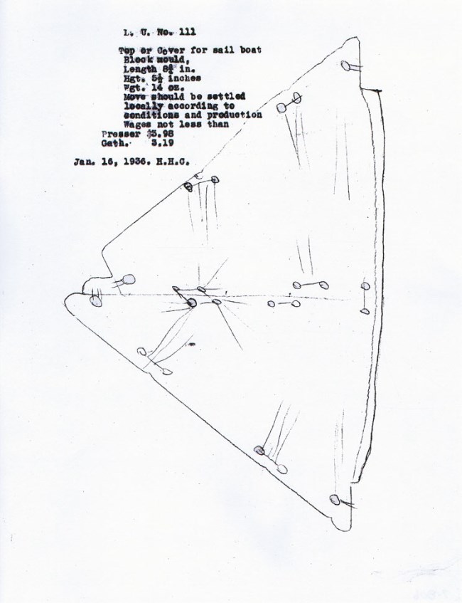L. E. Smith Sailboat Vanity Light Drawing