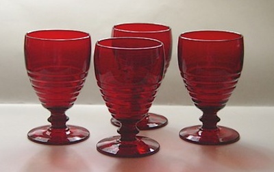 Paden City # 991 Penny Line Tall Low-Footed Goblet
