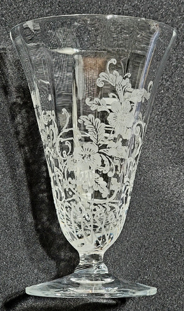 Morgantown # 7604½ Heirloom Footed Tumbler w/ Adair Etch