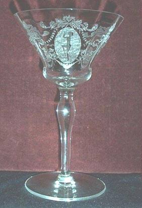 Morgantown # 7635 Champagne w/ Sunrise Medallion Etch