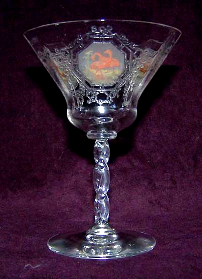 Morgantown # 7664 Queen Anne Stem w/  #4 Manchester Pheasant Decoration