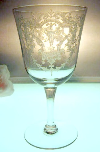 Morgantown # 7810 Monaco Goblet w/ #733 Etch