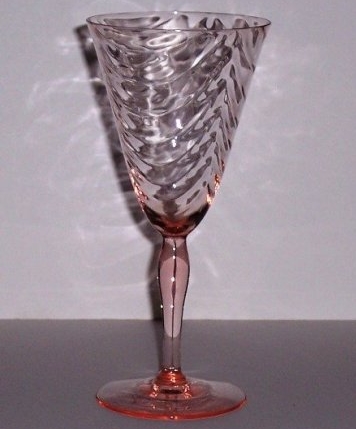 Morgantown # 7604½ Heirloom Goblet w/ Festoon Optic