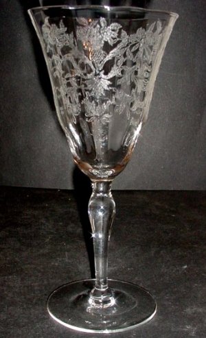 Morgantown # 7668 Galaxy Stem w/ # 810 Lace Bouquet Etch