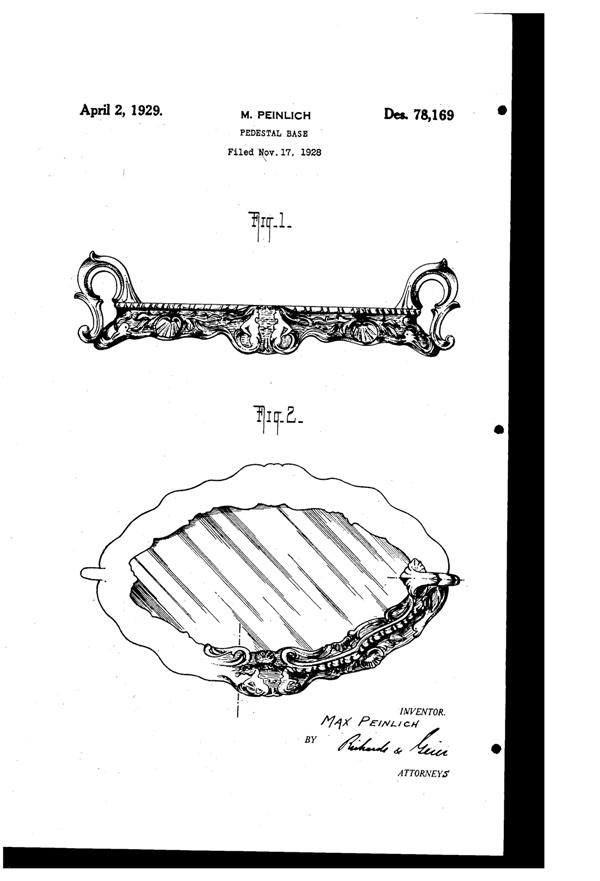 Aljac Art Metal Products Base Design Patent D 78169-1
