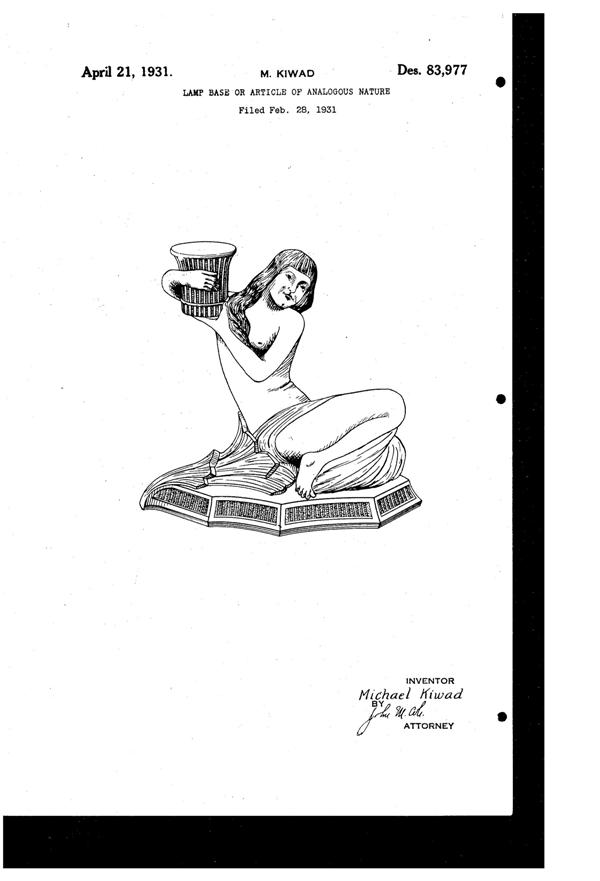 La Belle Specialty Lamp Base Design Patent D 83977-1