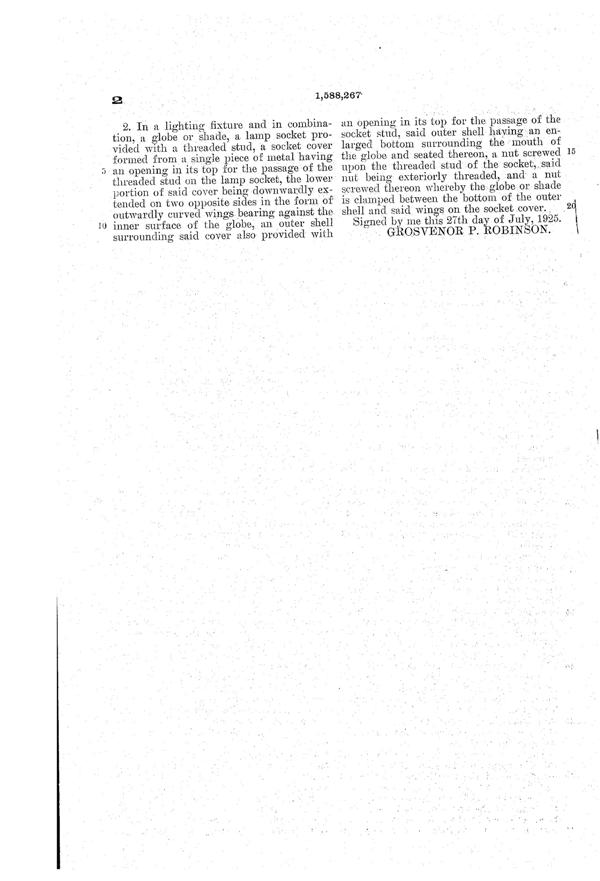 Jefferson Light Fixture Patent 1588267-3
