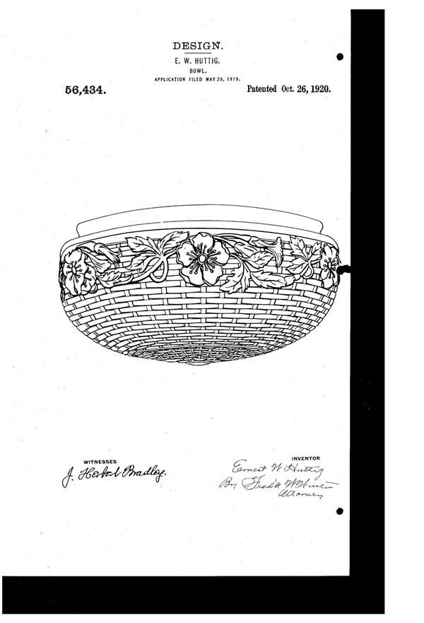 Jefferson Light Fixture Shade Design Patent D 56434-1