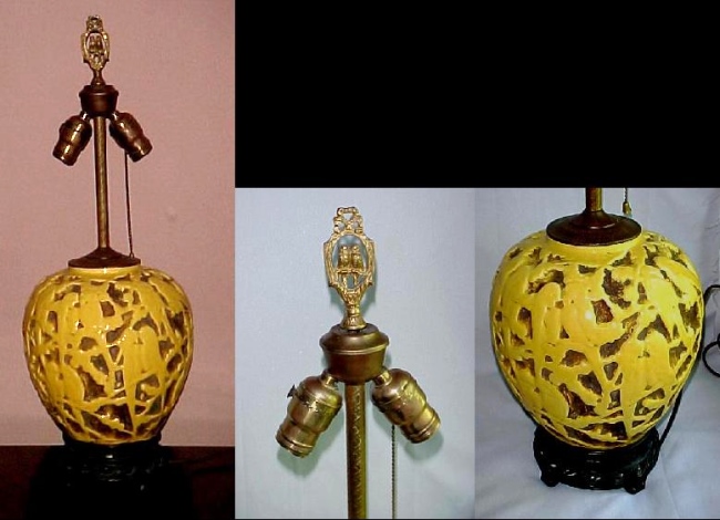 Stangl Pottery Lamp w/ Consolidated Lovebirds Design