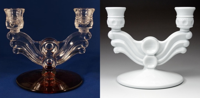 Tiffin # 4016-18 King's Crown Two-Light Candlestick