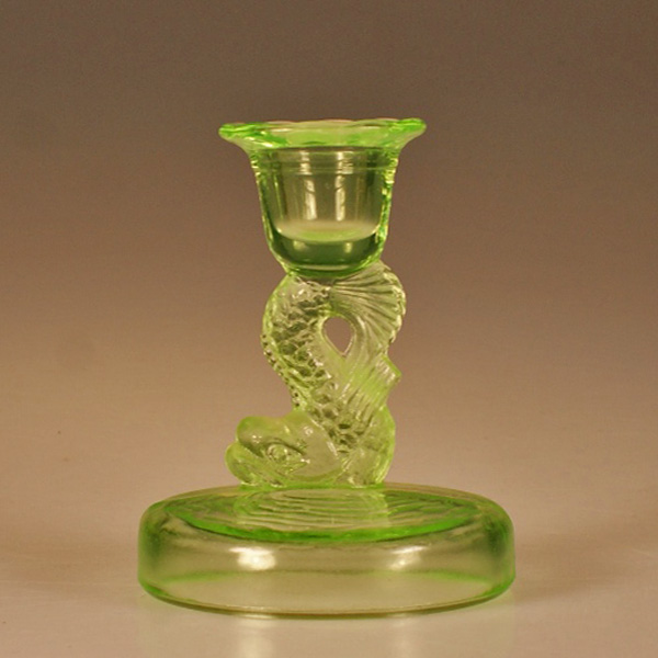 U. S. Glass Dolphin Candleholder