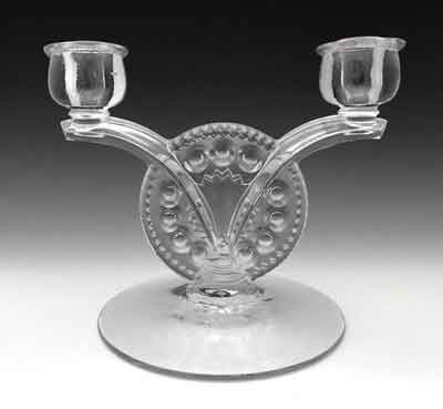 Tiffin # 4016 Thumbprint Two-Light Candlestick
