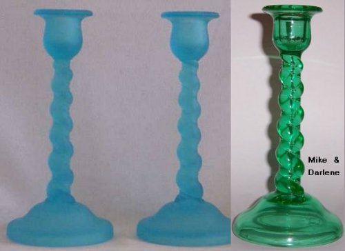 Tiffin #   66 Twist Stem Candlesticks