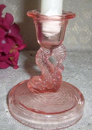 U. S. Glass Dolphin Candleholder