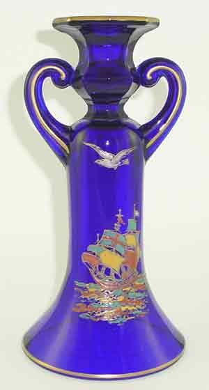 Tiffin #15179 Candleholder w/ Enamel & Gold Decoration