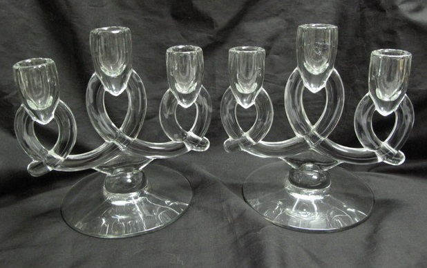 Heisey #1540 Lariat Three-Light Candlestick