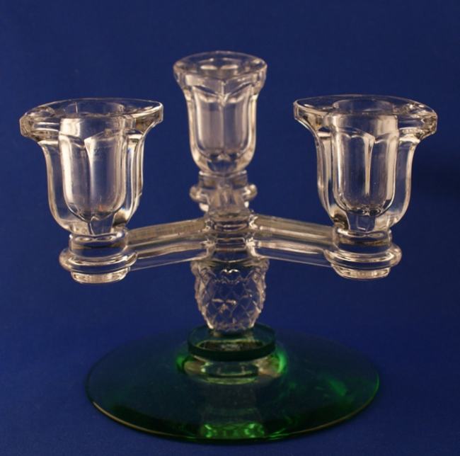 Heisey # 129 "Tricorn" Triplex Candlestick