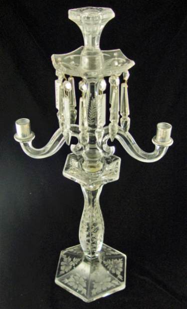 Heisey #   5 Patrician 3-Light Candelabrum (and Candlestick)