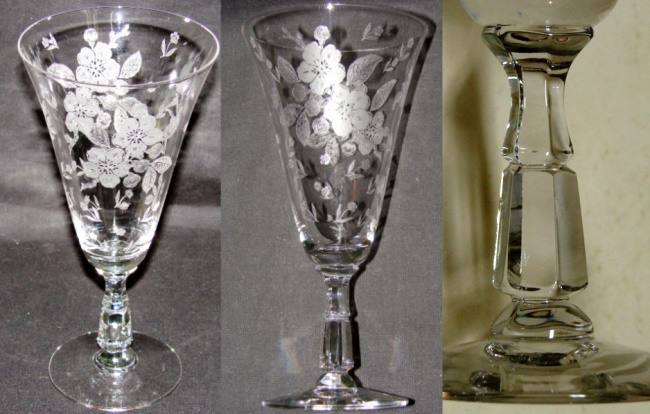 Duncan & Miller #5331 Victory Goblet w/ Language of Flowers Etch