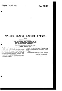 Maryland Glass Corporation Bottle Design Patent D 97178-2