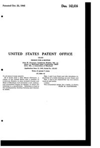 Maryland Glass Corporation Bottle Design Patent D142616-2