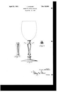 Sloan Brothers Goblet Design Patent D 83990-1