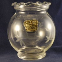 Queen Glass Co. Vase w/ Leaf Cutting