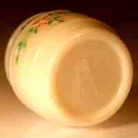 Kruger Glass on Milk Glass Cotton Ball Jar