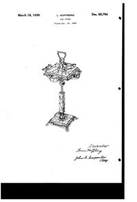 Vidrio Products Ash Stand Design Patent D 80764-1
