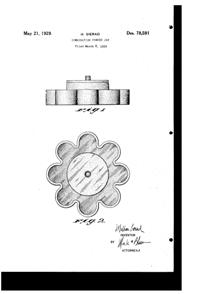 George W. Button Powder Jar Design Patent D 78591-1