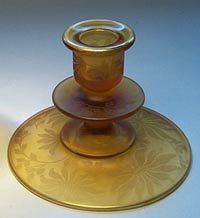 Unknown Brocade Etch on Diamond #713 Candleholder