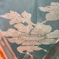 Unknown Double Peony Etch on New Martinsville Vase