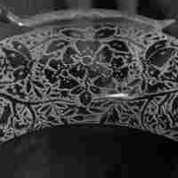 Unknown Butterfly & Floral Brocade Etch on Indiana #602.5 Rose Bowl