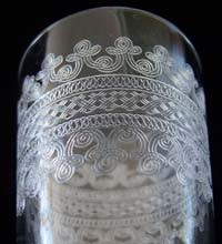 Unknown Cloverleaf Needle Etch on Shot Glass