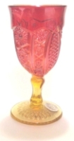 Indiana # 123 Paneled Daisy and Finecut Goblet