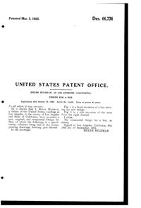 Hileman Figural Powder Jar Design Patent D 66736-2