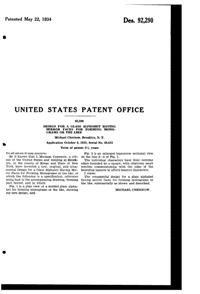 Chernow Glass Alphabet Design Patent D 92290-2