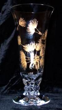 Fostoria #   7  Milkweed Crystal Print Vase