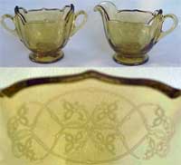 Fostoria #  24 Monaco Crystal Print on #2834 Cream and Sugar