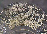 Paden City Peacock Reverse Etch