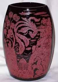 Paden City #515 Lela Bird on #182 Elliptical Vase