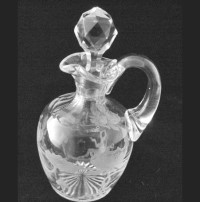 Dorflinger Cruet w/ Kalana Crocus Etch