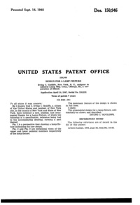 Admiral Lamp Mfg. Floor Lamp Design Patent D150946-2