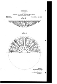 Artcraft Metal Stamping Light Fixture Design Patent D 56751-1