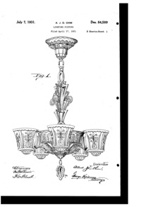 Beardslee Chandelier Light Fixture Design Patent D 84589-1