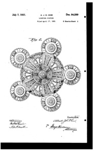 Beardslee Chandelier Light Fixture Design Patent D 84589-2
